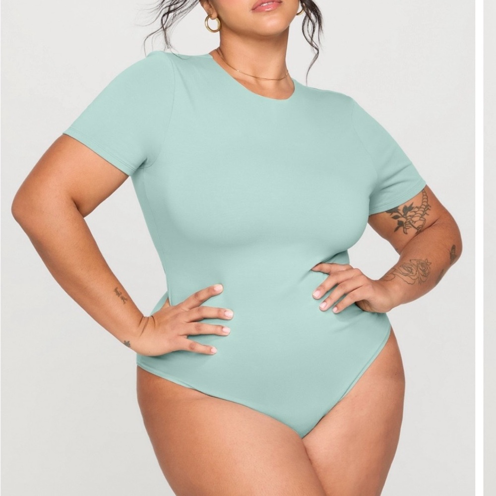 Self Made Jade Cotton Short Sleeve Brief Bodysuit 2x nwt